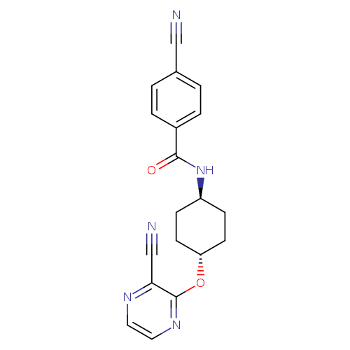 4-cyano-N-[(1r,4r)-4-[(3-cyanopyrazin-2-yl)oxy]cyclohexyl]benzamide