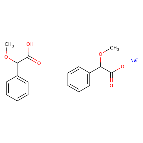 Benzeneacetic acid, α-methoxy-, sodium salt (2:1)