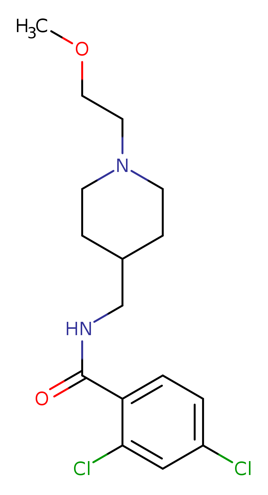 2,4-dichloro-N-{[1-(2-methoxyethyl)piperidin-4-yl]methyl}benzamide