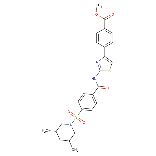methyl 4-(2-{4-[(3,5-dimethylpiperidin-1-yl)sulfonyl]benzamido}-1,3-thiazol-4-yl)benzoate