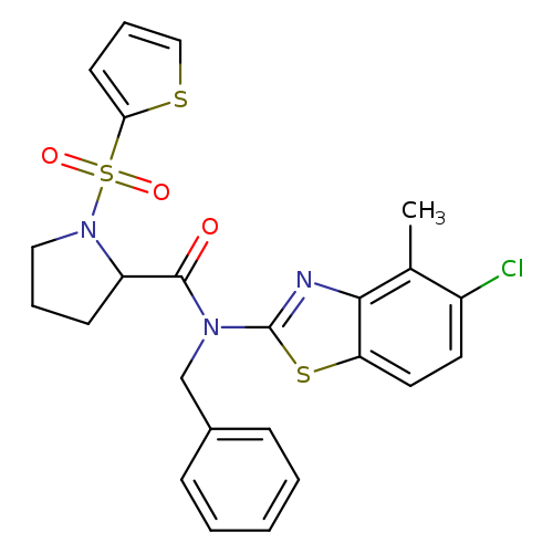 N-benzyl-N-(5-chloro-4-methyl-1,3-benzothiazol-2-yl)-1-(thiophene-2-sulfonyl)pyrrolidine-2-carboxamide