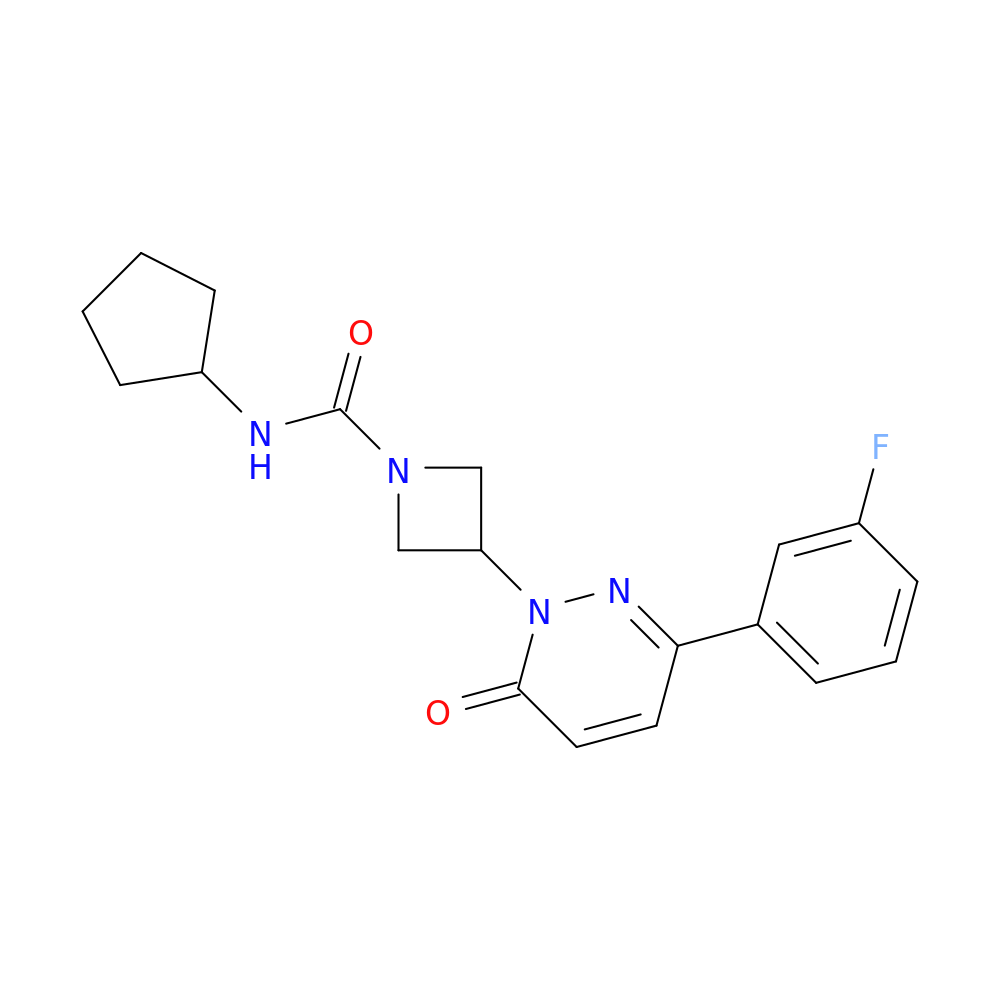 N-cyclopentyl-3-[3-(3-fluorophenyl)-6-oxo-1,6-dihydropyridazin-1-yl]azetidine-1-carboxamide