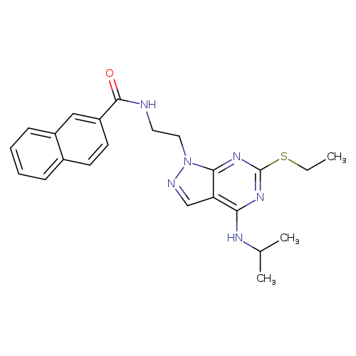 N-{2-[6-(ethylsulfanyl)-4-[(propan-2-yl)amino]-1H-pyrazolo[3,4-d]pyrimidin-1-yl]ethyl}naphthalene-2-carboxamide