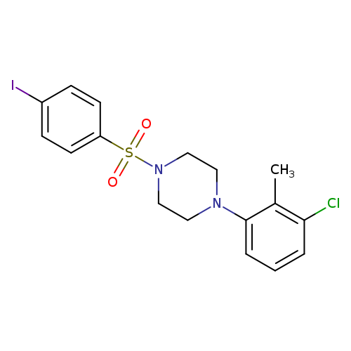 1-(3-chloro-2-methylphenyl)-4-(4-iodobenzenesulfonyl)piperazine