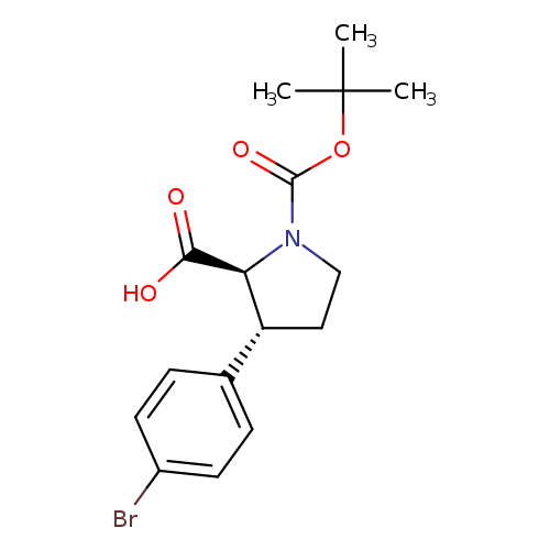 rac-(2R,3S)-3-(4-bromophenyl)-1-[(tert-butoxy)carbonyl]pyrrolidine-2-carboxylic acid, trans