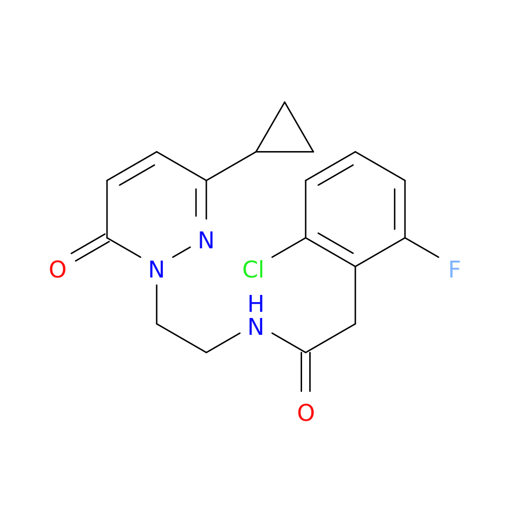 2-(2-chloro-6-fluorophenyl)-N-[2-(3-cyclopropyl-6-oxo-1,6-dihydropyridazin-1-yl)ethyl]acetamide