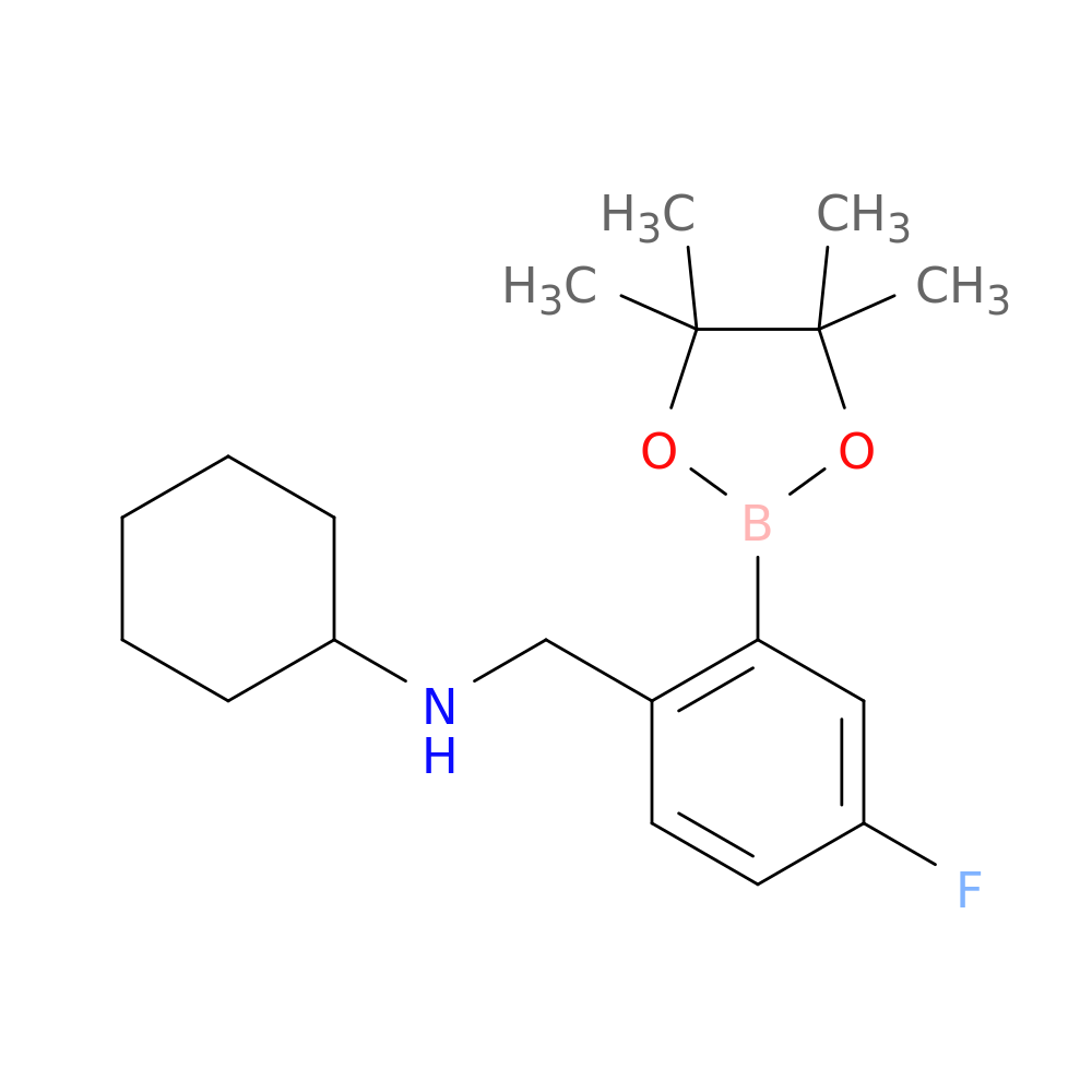 2-(Cyclohexylaminomethyl)-5-fluorophenylboronic acid, pinacol ester