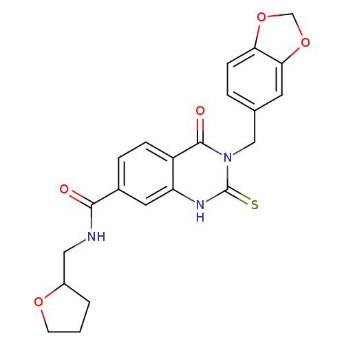 3-[(2H-1,3-benzodioxol-5-yl)methyl]-4-oxo-N-[(oxolan-2-yl)methyl]-2-sulfanylidene-1,2,3,4-tetrahydroquinazoline-7-carboxamide