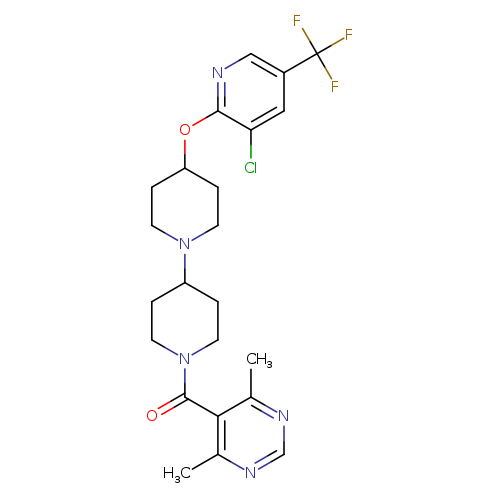4-{[3-chloro-5-(trifluoromethyl)pyridin-2-yl]oxy}-1'-(4,6-dimethylpyrimidine-5-carbonyl)-1,4'-bipiperidine