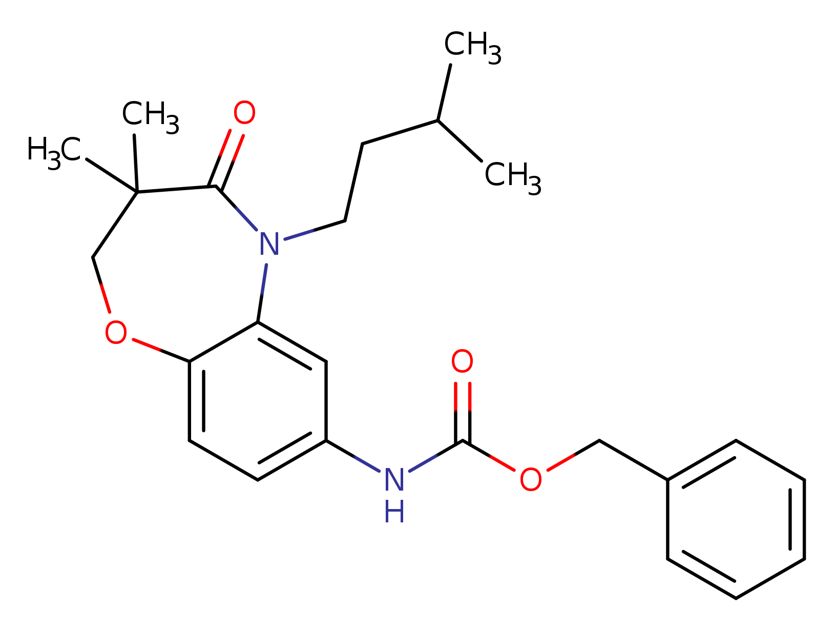 benzyl N-[3,3-dimethyl-5-(3-methylbutyl)-4-oxo-2,3,4,5-tetrahydro-1,5-benzoxazepin-7-yl]carbamate