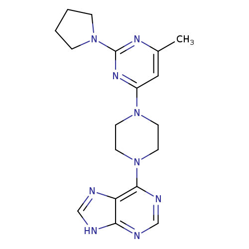6-{4-[6-methyl-2-(pyrrolidin-1-yl)pyrimidin-4-yl]piperazin-1-yl}-9H-purine
