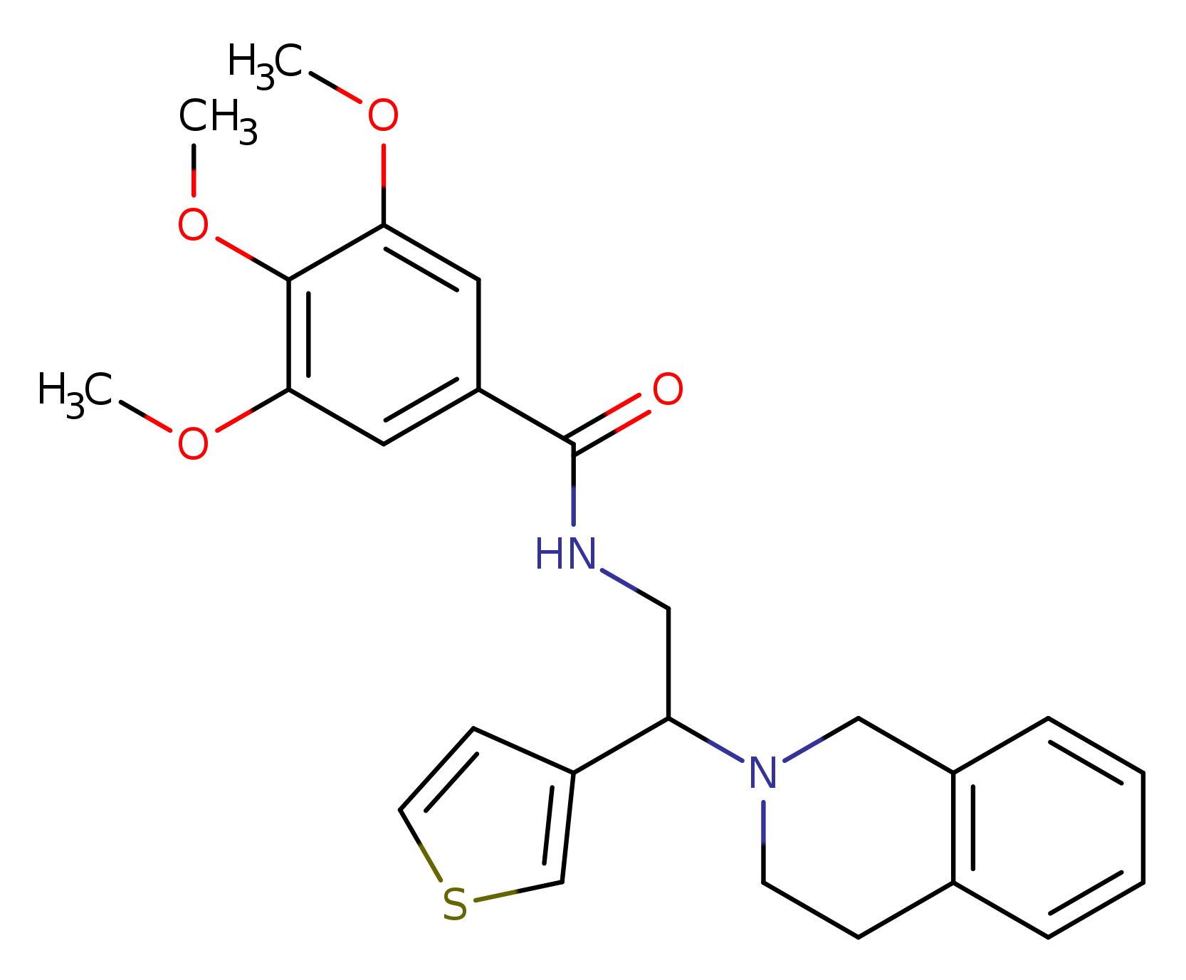 3,4,5-trimethoxy-N-[2-(1,2,3,4-tetrahydroisoquinolin-2-yl)-2-(thiophen-3-yl)ethyl]benzamide