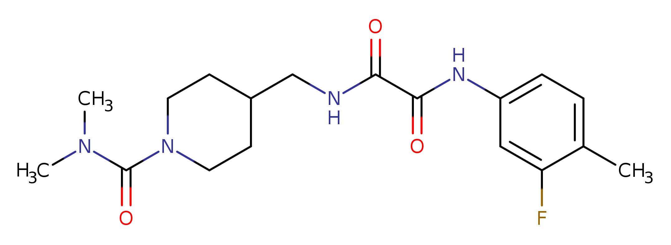 N-{[1-(dimethylcarbamoyl)piperidin-4-yl]methyl}-N'-(3-fluoro-4-methylphenyl)ethanediamide