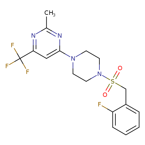 4-{4-[(2-fluorophenyl)methanesulfonyl]piperazin-1-yl}-2-methyl-6-(trifluoromethyl)pyrimidine