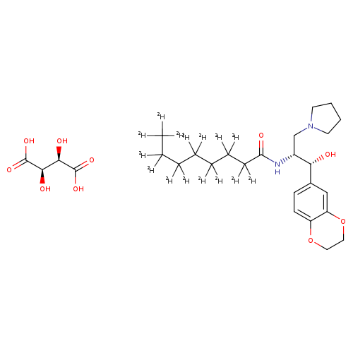N-[(1R,2R)-2-(2,3-dihydro-1,4-benzodioxin-6-yl)-2-hydroxy-1-(1-pyrrolidinylmethyl)ethyl]-octanamide-2,2,3,3,4,4,5,5,6,6,7,7,8,8,8-d<sub>15</sub>, (2R,3R)-2,3-dihydroxybutanedioate