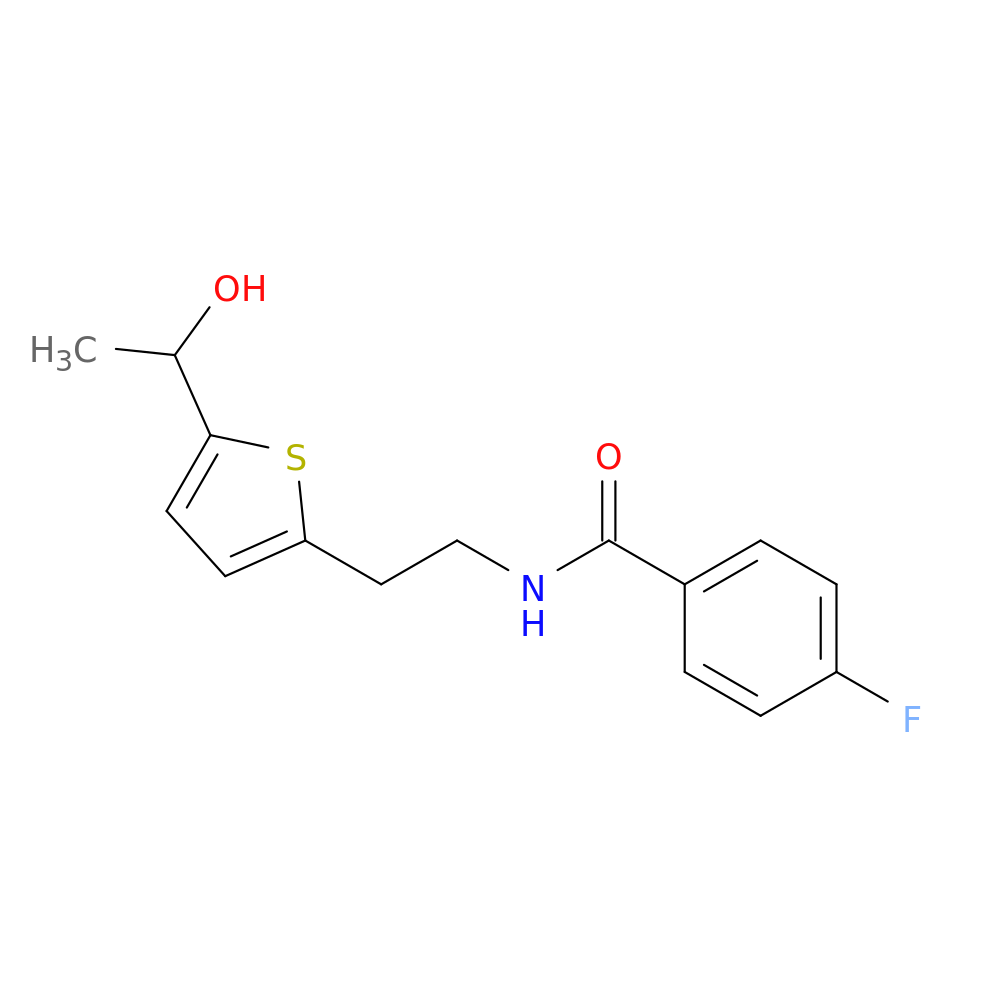 4-fluoro-N-{2-[5-(1-hydroxyethyl)thiophen-2-yl]ethyl}benzamide