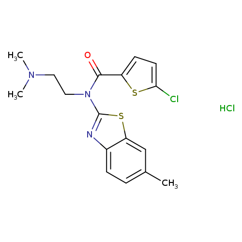5-chloro-N-[2-(dimethylamino)ethyl]-N-(6-methyl-1,3-benzothiazol-2-yl)thiophene-2-carboxamide hydrochloride