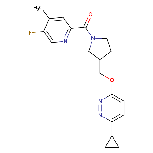 3-cyclopropyl-6-{[1-(5-fluoro-4-methylpyridine-2-carbonyl)pyrrolidin-3-yl]methoxy}pyridazine