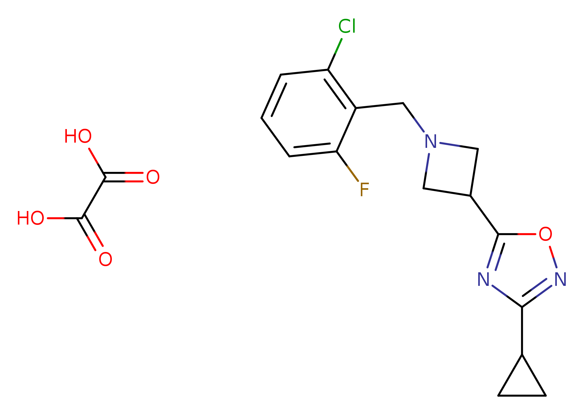 5-{1-[(2-chloro-6-fluorophenyl)methyl]azetidin-3-yl}-3-cyclopropyl-1,2,4-oxadiazole; oxalic acid