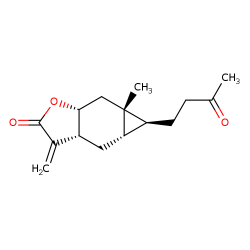 2H-Cyclopropa[f]benzofuran-2-one, octahydro-5a-methyl-3-methylene-5-(3-oxobutyl)-, (3aR,4aS,5S,5aR,6aR)-