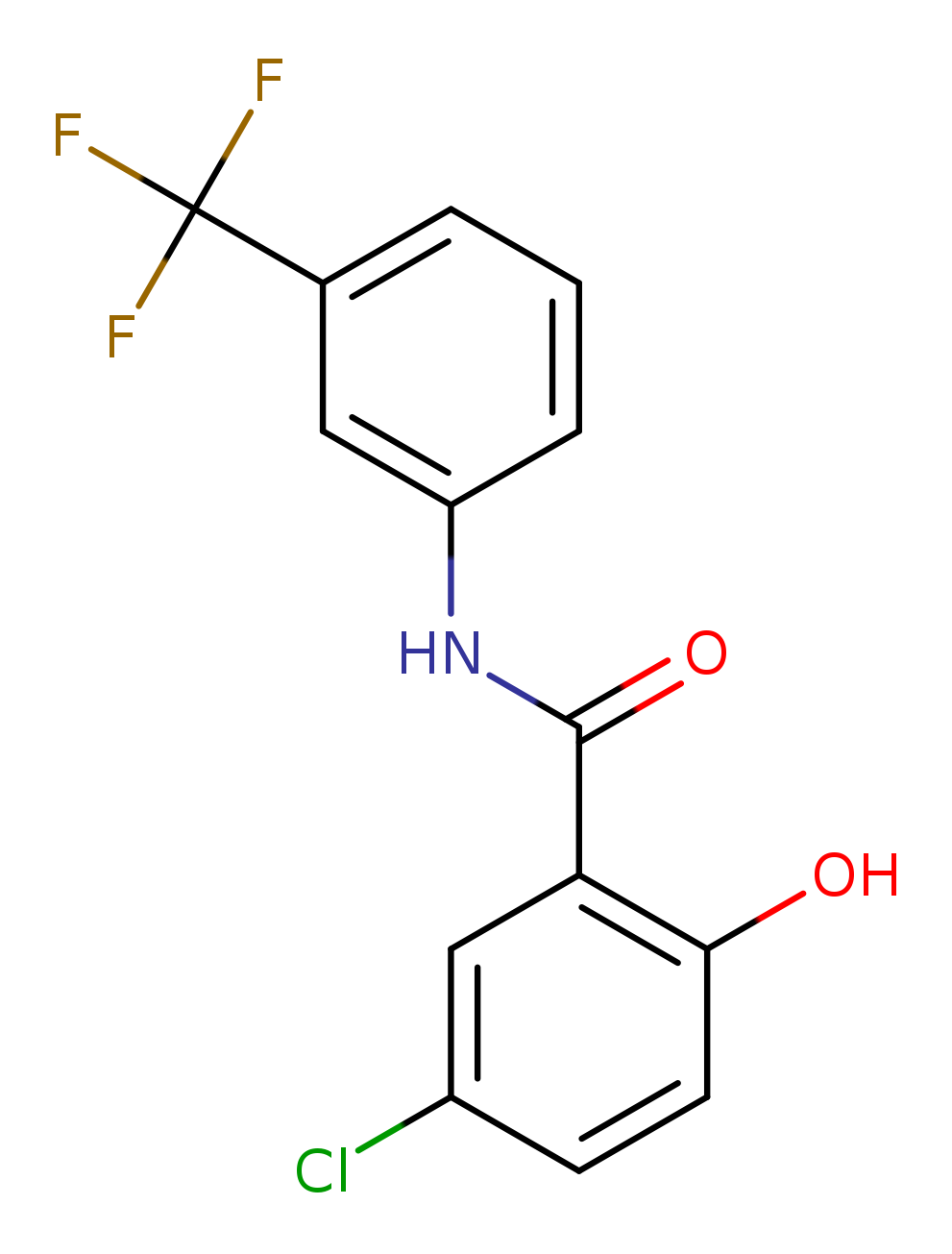 5-chloro-2-hydroxy-N-[3-(trifluoromethyl)phenyl]benzamide