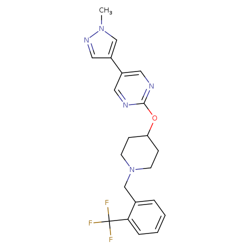 5-(1-methyl-1H-pyrazol-4-yl)-2-[(1-{[2-(trifluoromethyl)phenyl]methyl}piperidin-4-yl)oxy]pyrimidine