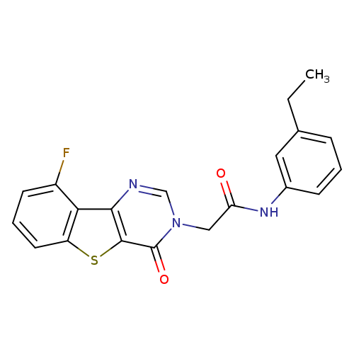N-(3-ethylphenyl)-2-{13-fluoro-6-oxo-8-thia-3,5-diazatricyclo[7.4.0.0^{2,7}]trideca-1(13),2(7),3,9,11-pentaen-5-yl}acetamide