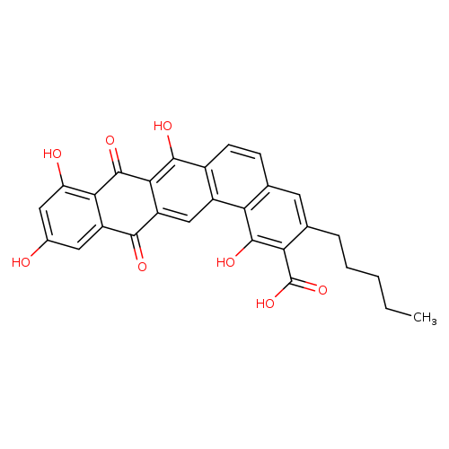 Benzo[a]naphthacene-2-carboxylicacid, 8,13-dihydro-1,7,9,11-tetrahydroxy-8,13-dioxo-3-pentyl-
