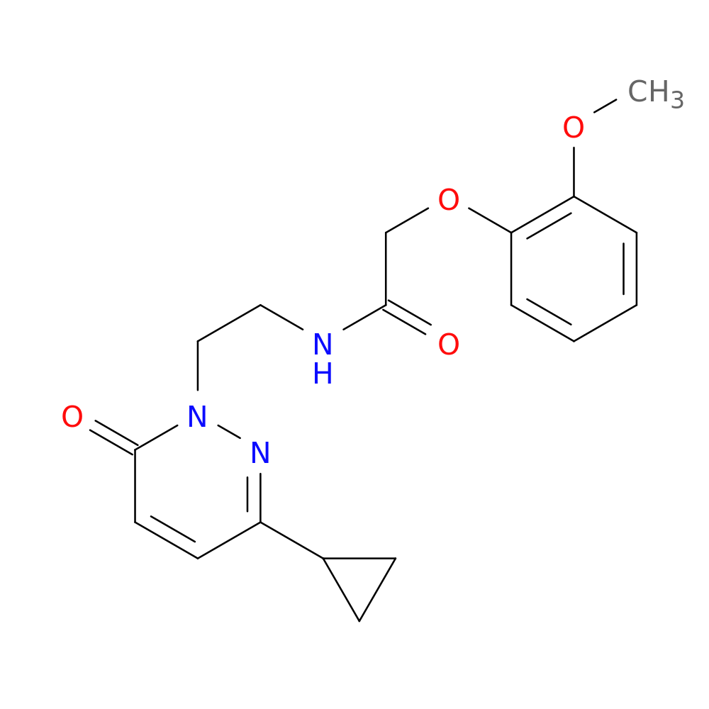 N-[2-(3-cyclopropyl-6-oxo-1,6-dihydropyridazin-1-yl)ethyl]-2-(2-methoxyphenoxy)acetamide