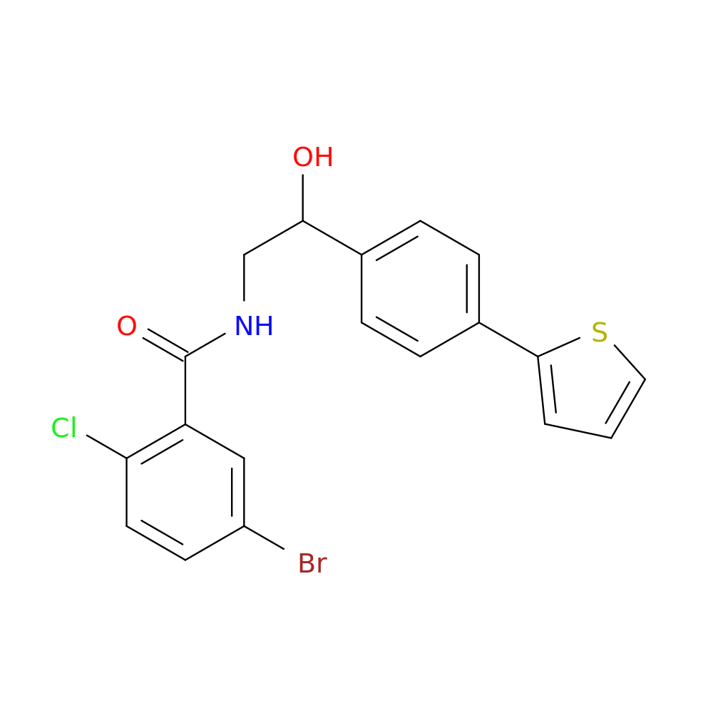 5-bromo-2-chloro-N-{2-hydroxy-2-[4-(thiophen-2-yl)phenyl]ethyl}benzamide