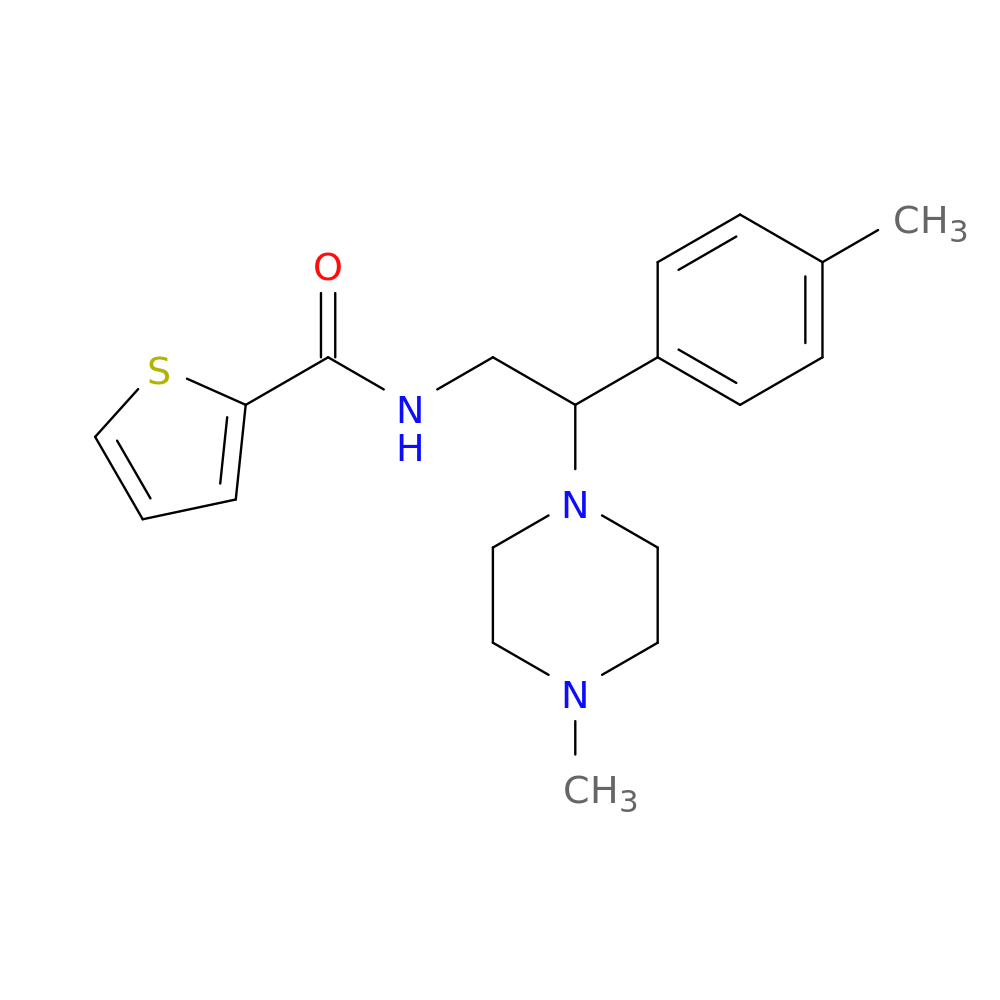 N-[2-(4-methylphenyl)-2-(4-methylpiperazin-1-yl)ethyl]thiophene-2-carboxamide