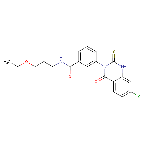3-(7-chloro-4-oxo-2-sulfanylidene-1,2,3,4-tetrahydroquinazolin-3-yl)-N-(3-ethoxypropyl)benzamide