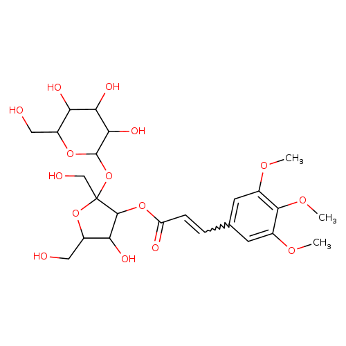 (2S,3S,4R,5R)-4-Hydroxy-2,5-bis(hydroxymethyl)-2-(((2R,3R,4S,5S,6R)-3,4,5-trihydroxy-6-(hydroxymethyl)tetrahydro-2H-pyran-2-yl)oxy)tetrahydrofuran-3-yl (E)-3-(3,4,5-trimethoxyphenyl)acrylate