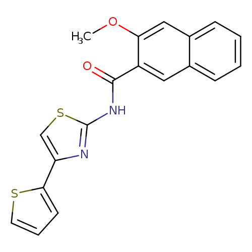 3-methoxy-N-[4-(thiophen-2-yl)-1,3-thiazol-2-yl]naphthalene-2-carboxamide