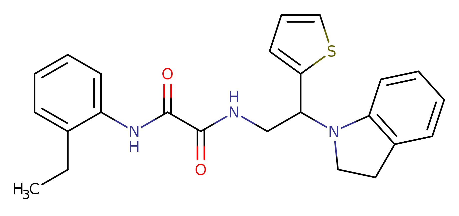 N-[2-(2,3-dihydro-1H-indol-1-yl)-2-(thiophen-2-yl)ethyl]-N'-(2-ethylphenyl)ethanediamide