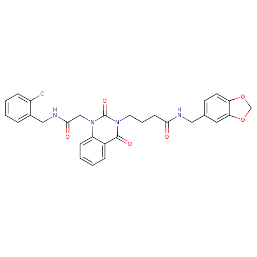 N-[(2H-1,3-benzodioxol-5-yl)methyl]-4-[1-({[(2-chlorophenyl)methyl]carbamoyl}methyl)-2,4-dioxo-1,2,3,4-tetrahydroquinazolin-3-yl]butanamide
