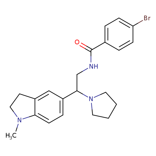 4-bromo-N-[2-(1-methyl-2,3-dihydro-1H-indol-5-yl)-2-(pyrrolidin-1-yl)ethyl]benzamide