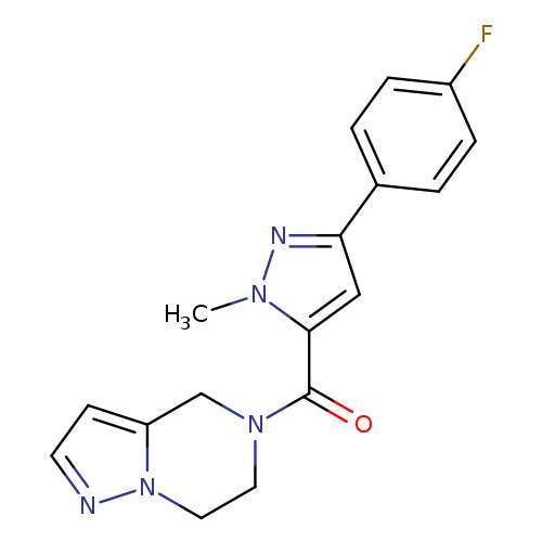 3-(4-fluorophenyl)-1-methyl-5-{4H,5H,6H,7H-pyrazolo[1,5-a]pyrazine-5-carbonyl}-1H-pyrazole