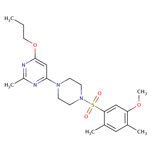 4-[4-(5-methoxy-2,4-dimethylbenzenesulfonyl)piperazin-1-yl]-2-methyl-6-propoxypyrimidine