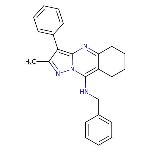 N-benzyl-2-methyl-3-phenyl-5H,6H,7H,8H-pyrazolo[3,2-b]quinazolin-9-amine
