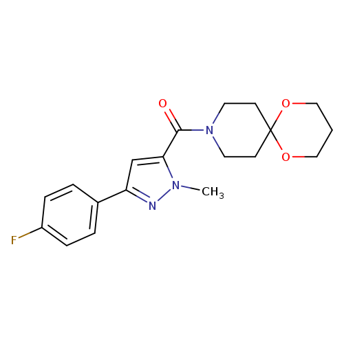 9-[3-(4-fluorophenyl)-1-methyl-1H-pyrazole-5-carbonyl]-1,5-dioxa-9-azaspiro[5.5]undecane