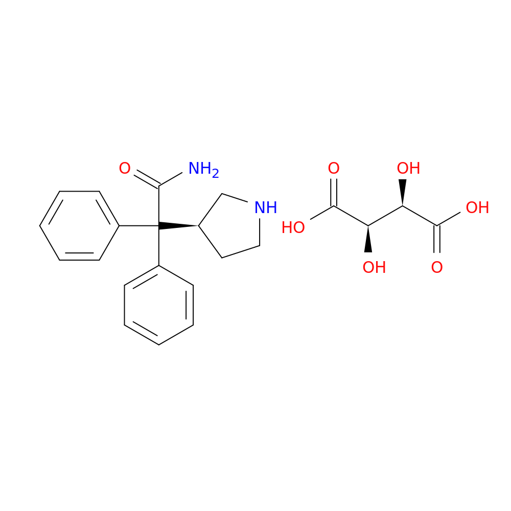 3-(S)-(+)-(1-Carbamoyl-1,1-diphenylmethyl)pyrroloidine-L-(+)-tartarate