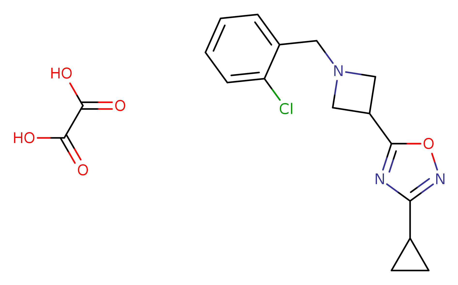 5-{1-[(2-chlorophenyl)methyl]azetidin-3-yl}-3-cyclopropyl-1,2,4-oxadiazole; oxalic acid