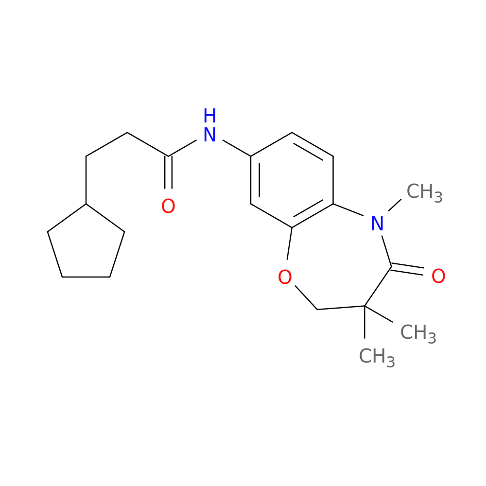 3-cyclopentyl-N-(3,3,5-trimethyl-4-oxo-2,3,4,5-tetrahydro-1,5-benzoxazepin-8-yl)propanamide