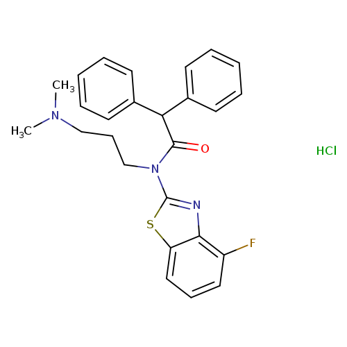 N-[3-(dimethylamino)propyl]-N-(4-fluoro-1,3-benzothiazol-2-yl)-2,2-diphenylacetamide hydrochloride