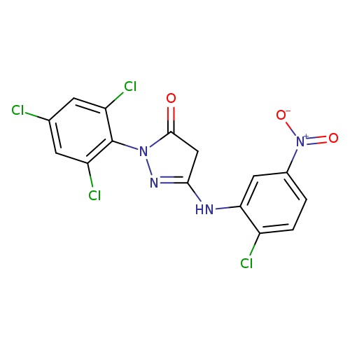 3H-Pyrazol-3-one, 5-[(2-chloro-5-nitrophenyl)amino]-2,4-dihydro-2-(2,4,6-trichlorophenyl)-
