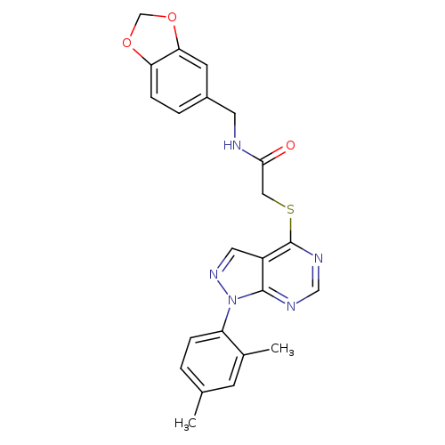 N-[(2H-1,3-benzodioxol-5-yl)methyl]-2-{[1-(2,4-dimethylphenyl)-1H-pyrazolo[3,4-d]pyrimidin-4-yl]sulfanyl}acetamide