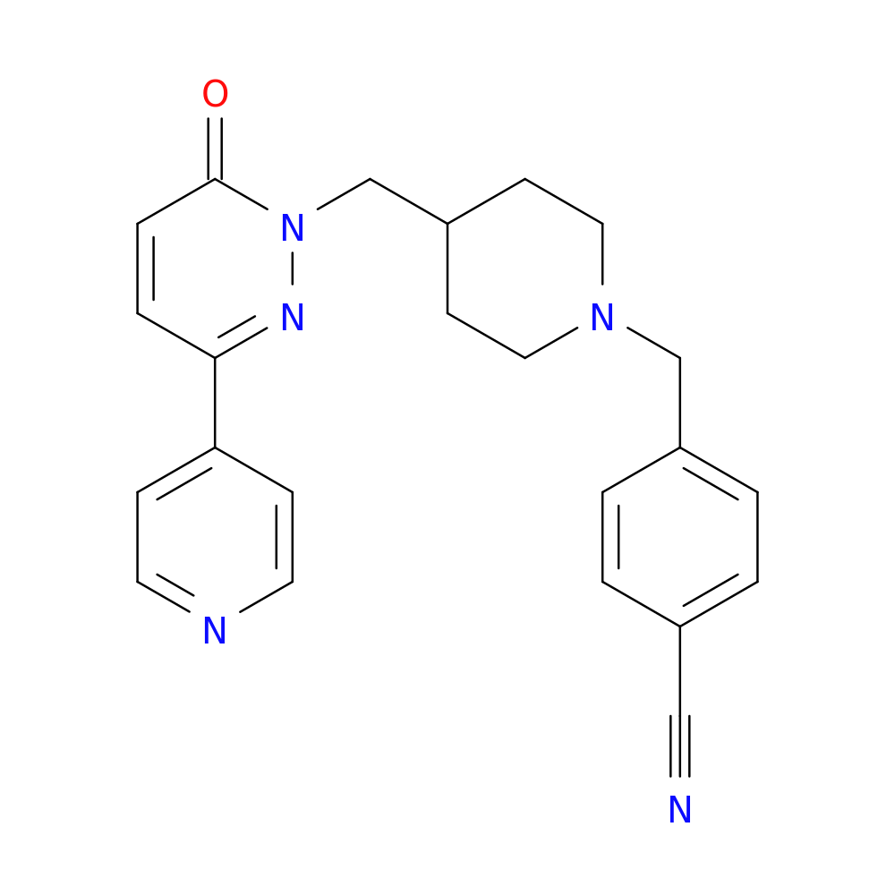 4-[(4-{[6-oxo-3-(pyridin-4-yl)-1,6-dihydropyridazin-1-yl]methyl}piperidin-1-yl)methyl]benzonitrile
