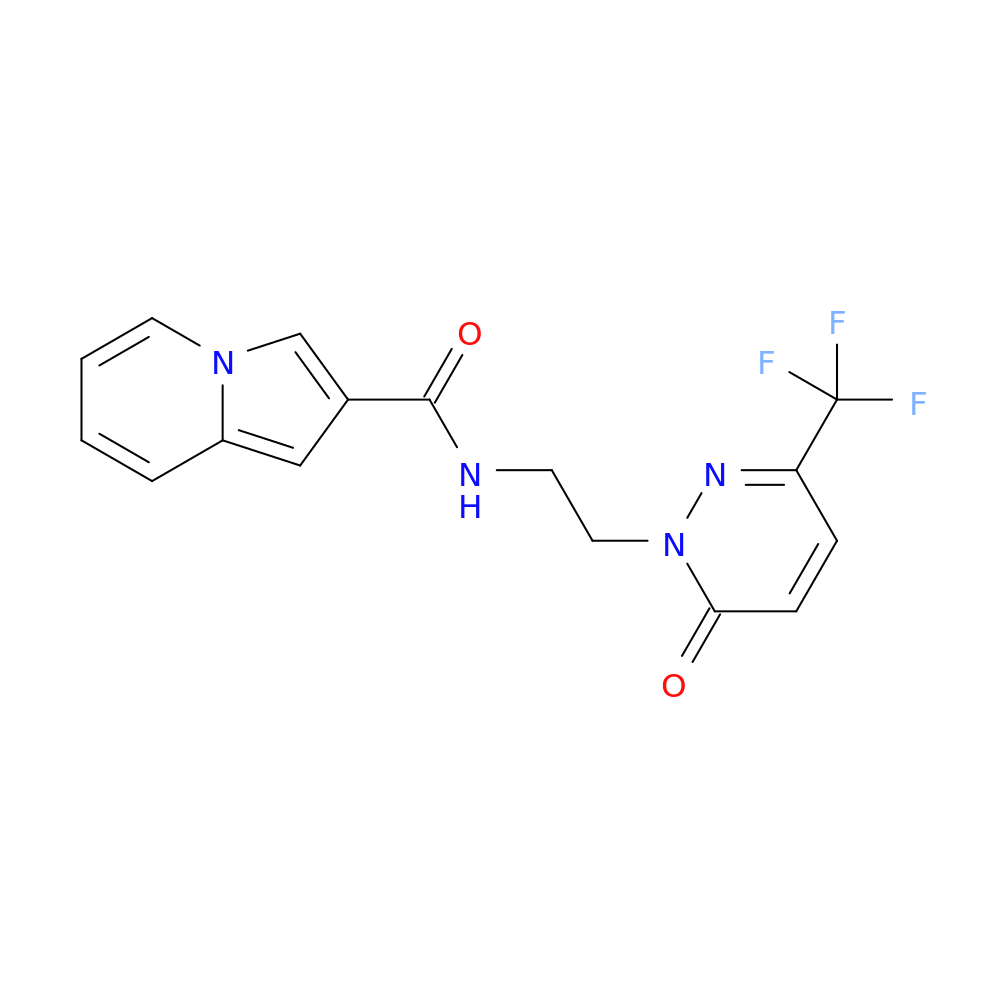 N-{2-[6-oxo-3-(trifluoromethyl)-1,6-dihydropyridazin-1-yl]ethyl}indolizine-2-carboxamide