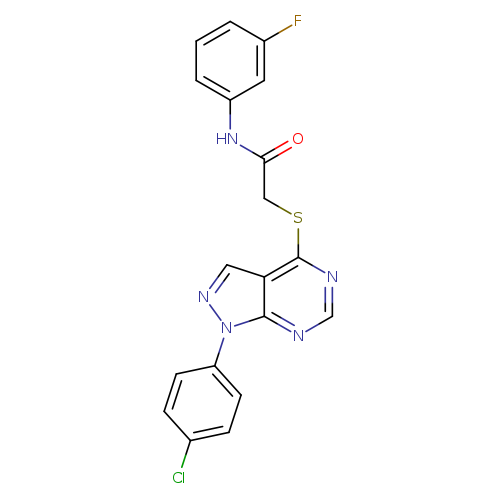 2-{[1-(4-chlorophenyl)-1H-pyrazolo[3,4-d]pyrimidin-4-yl]sulfanyl}-N-(3-fluorophenyl)acetamide